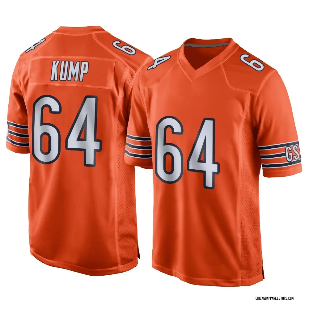 Jaren Kump Men's Game Orange Chicago Bears Alternate Jersey