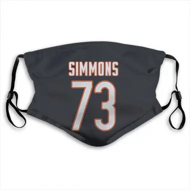 Lachavious Simmons Name & Number Navy Blue Chicago Bears Face Mask