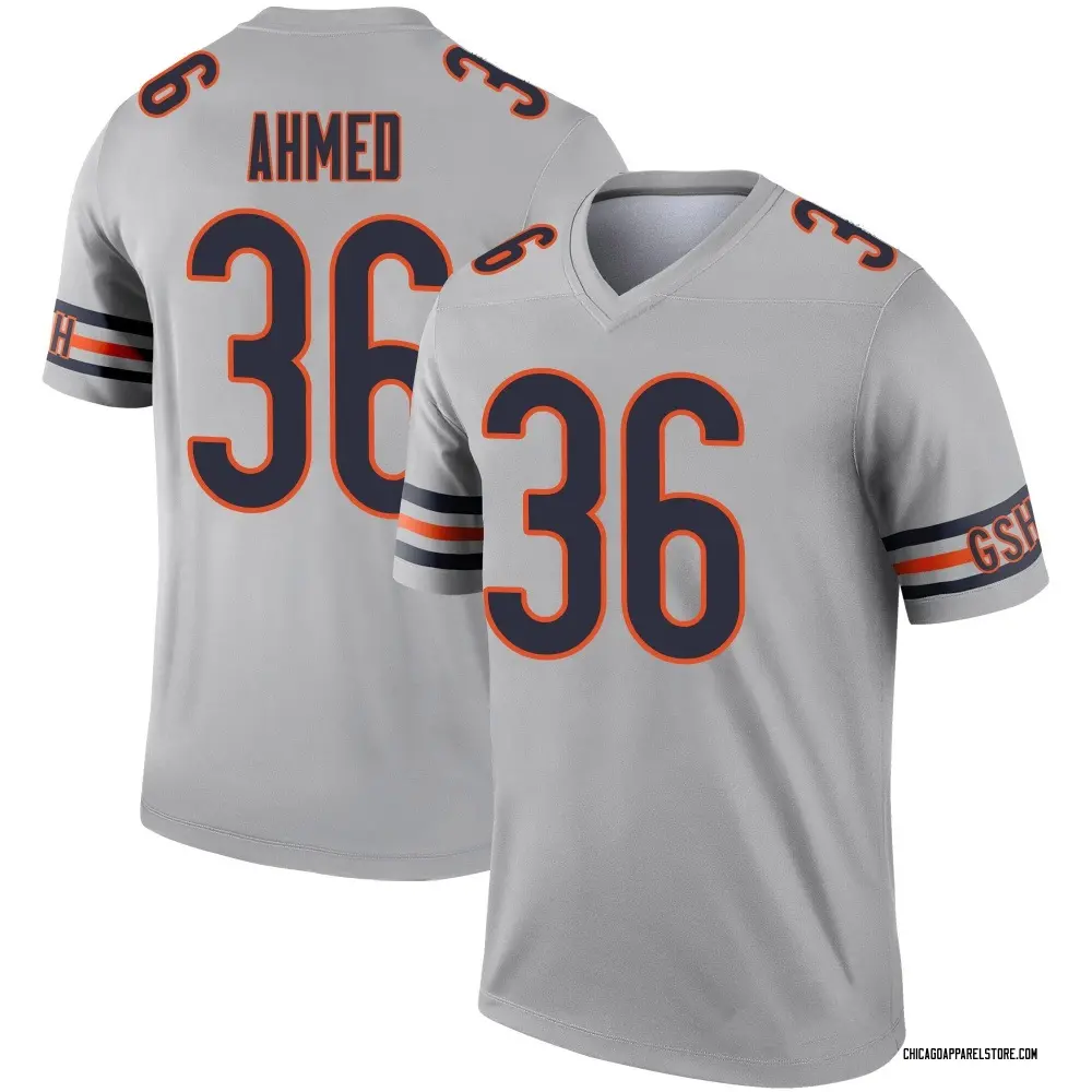 Salvon Ahmed Men's Legend Chicago Bears Inverted Silver Jersey
