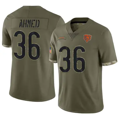Salvon Ahmed Men's Limited Olive Chicago Bears 2022 Salute To Service Jersey