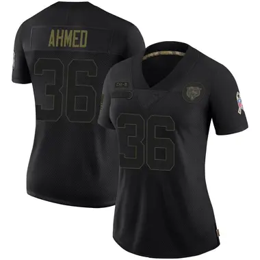 Salvon Ahmed Women's Limited Black Chicago Bears 2020 Salute To Service Jersey