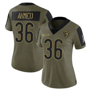Salvon Ahmed Women's Limited Olive Chicago Bears 2021 Salute To Service Jersey