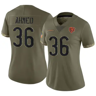 Salvon Ahmed Women's Limited Olive Chicago Bears 2022 Salute To Service Jersey