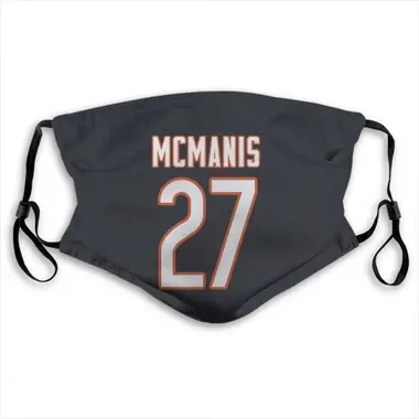 Sherrick McManis Name & Number Navy Blue Chicago Bears Face Mask