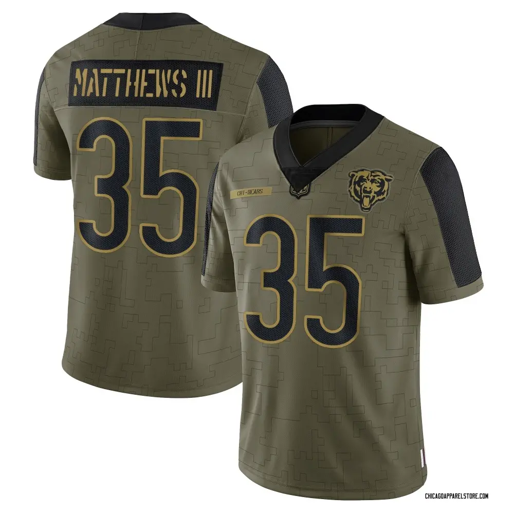 Wayne Matthews III Men's Limited Olive Chicago Bears 2021 Salute To Service Jersey