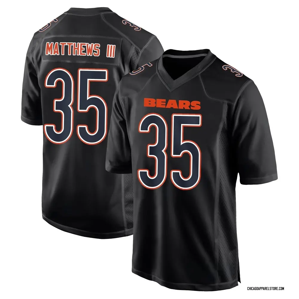 Wayne Matthews III Youth Game Black Chicago Bears Carbon Fashion Jersey
