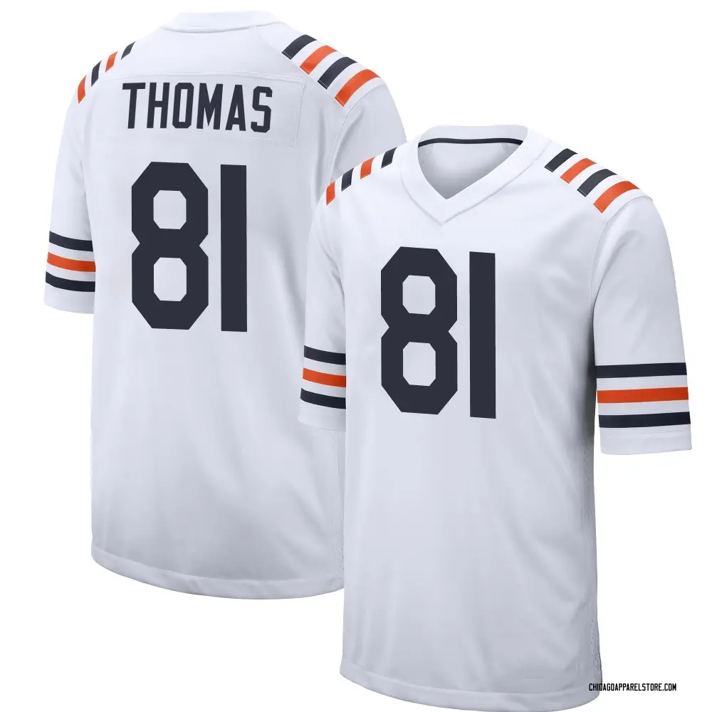 Zavion Thomas Men's Game White Chicago Bears Alternate Classic Jersey