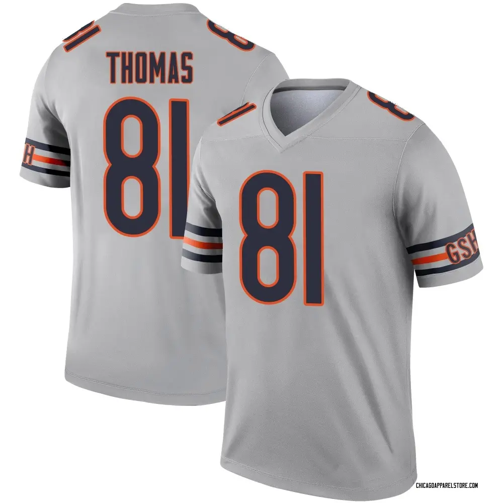 Zavion Thomas Youth Legend Chicago Bears Inverted Silver Jersey